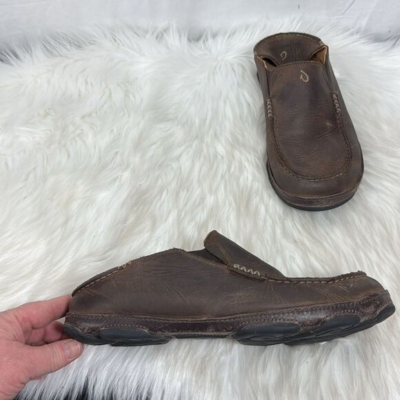 OluKai Moloa Shoe Slip On Java Nubuck Leather Sz 9.5 - Picture 2 of 7